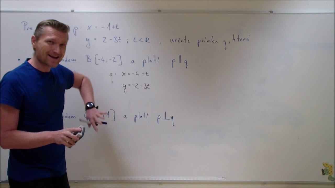 Parametrické vyjádření přímky - přímky rovnoběžné a kolmé