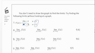 piecewise limits without a graph
