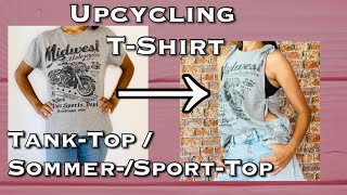 Aus einem alten T-Shirt wird ein trendy Sommer Tank-Top , Yoga-Shirt! Thriftflip Upcycling Nähen