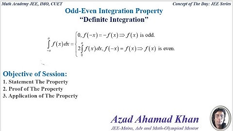 Odd Even Integration Property of Definite Integral