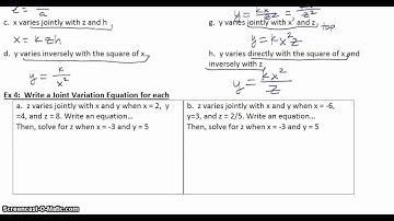 9.1 Part 2 (Inverse and Joint Variation)