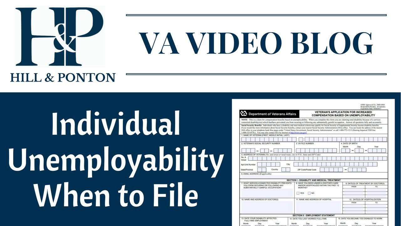 individual unemployability when to file youtube form 21 8940