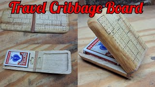 Travel Cribbage Board from Firewood