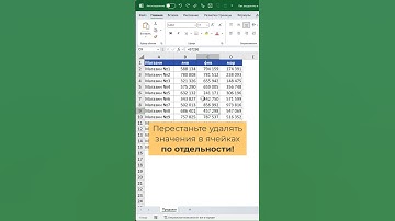 Как выделить и удалить сразу несколько ячеек в Excel
