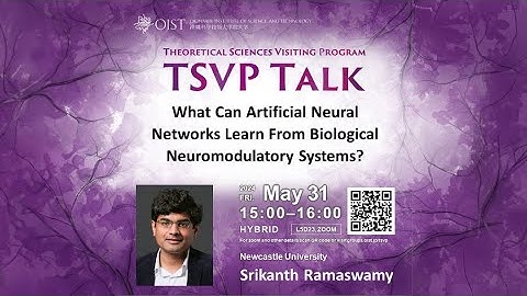 Srikanth Ramaswamy - What Can Artificial Neural Networks Learn From Biological Neurom... (TSVP Talk)
