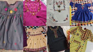 Baby Girl Embroidery Dress Designs Hand Made Baby Frock Designs 2024 Cotton Dress Designs 2024
