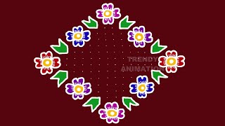 Awesome easy & simple rangoli with 20*2dots | Latest muggulu | New year muggulu | Trendyanimation |