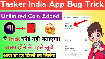 Tasker India App Script | How To Earn Money Tasker India App | Tasker india App Unlimited Coin Added