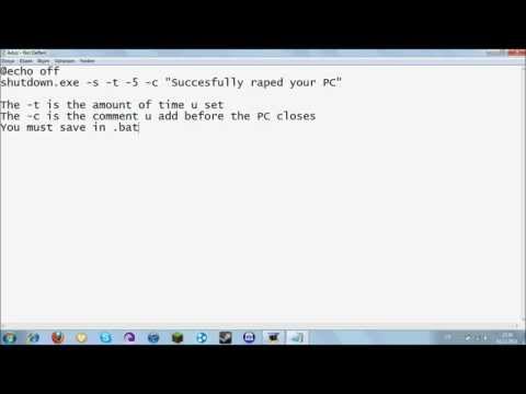 How to shutdown/turn off your PC using notepad