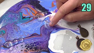 Acrylic Pour | FluidArt Jewellery | Day 29 of 30 Days Fluid Art Challenge by MarjoleinART