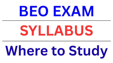 BEO EXAM SYLLABUS | WHERE TO STUDY |