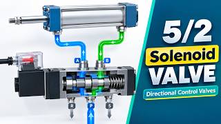 Directional Control Valve Working Animation | 5/2 Solenoid Valve | Pneumatic Valve Explained