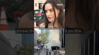 Witness describes moment suspect lit incendiary device outside NYC federal building: FBI explains