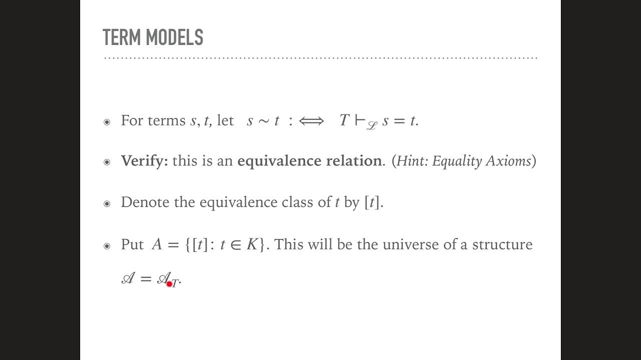 Math 557 – The Completeness Theorem