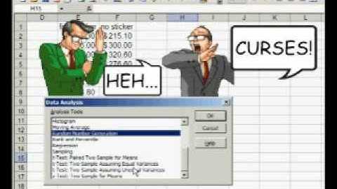 Differences between means in Excel