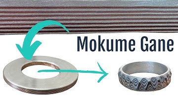 How to make a mokume gane ring in guri bori. silver & copper Japanese jewelry 木目金