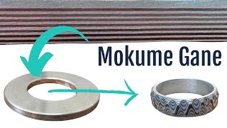 How to make a mokume gane ring in guri bori. silver & copper Japanese jewelry 木目金