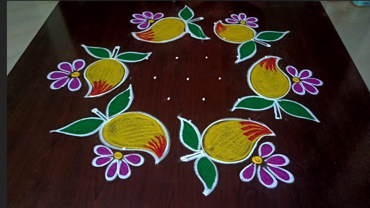 Ugadi special mango 🥭 rangolis 🦚 beautiful ugadi rangolis 🌺 ugadi muggulu 🌹 ugadi mango rangoli 🥭🥭🥭🥭