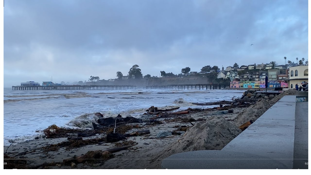 HEAVY RAIN AND HIGH WIND CAUSED DAMAGE TO CAPITOLA WHARF. JAN 2023