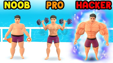 NOOB vs PRO vs HACKER - Idle Gym Life 3D!