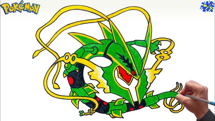 My drawing of Shiny Mega Rayquaza : r/PokeMoonSun