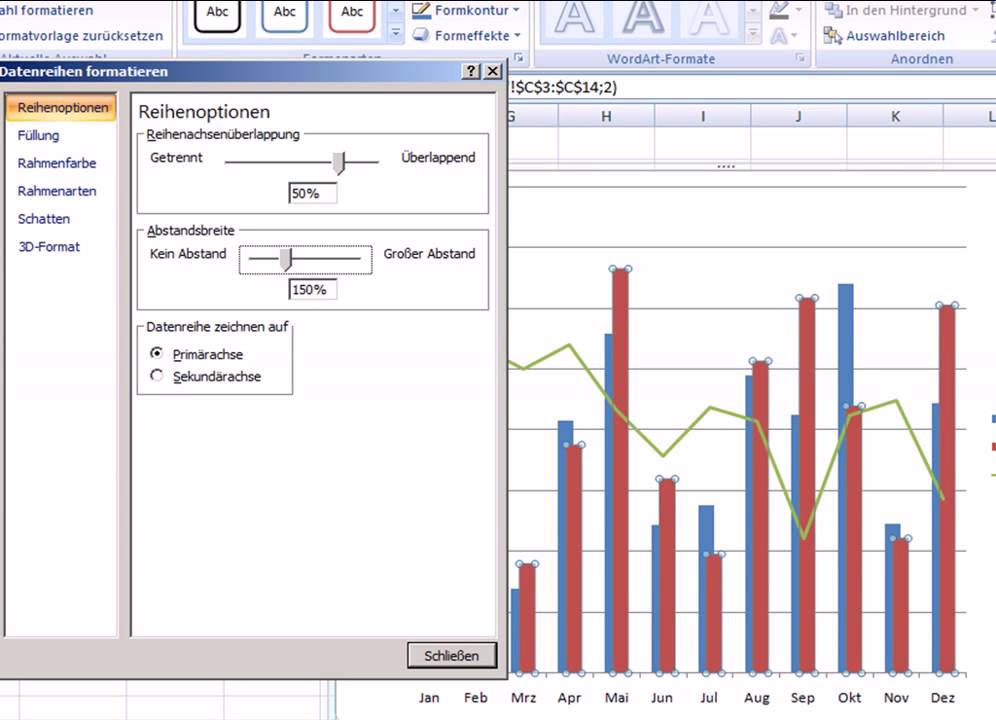 Am4257 Den Abstand Zwischen Saulen Balken In Einem 2d Diagramm Vergrossern Youtube