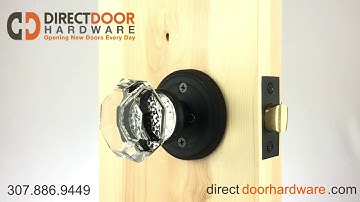 Emtek Old Town Crystal Knob with Regular Rosette in Flat Black