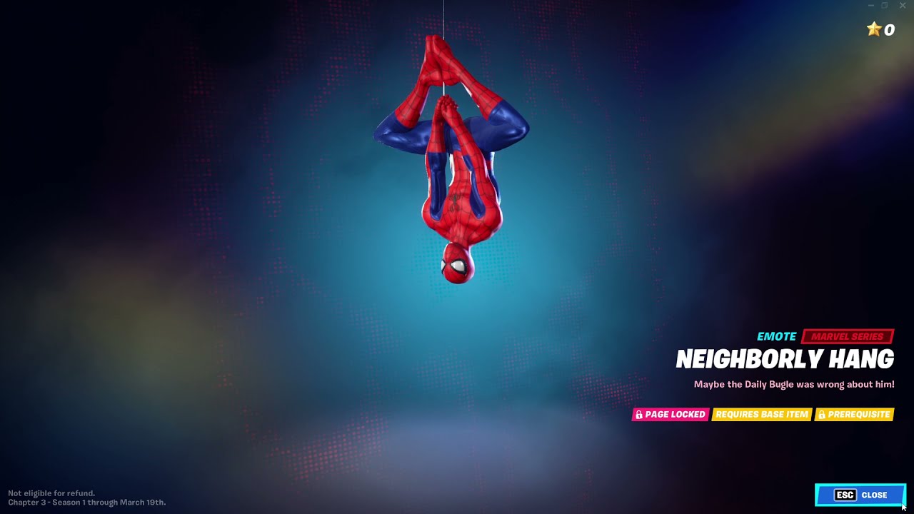 Neighborly Hang Emote Spiderman in Fortnite Chapter 3 Season 1 Battle Pass