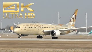 (4K) Etihad Airways Boeing 787-9 Dreamliner A6-BLZ departure at Munich Airport MUC EDDM