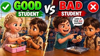 SLOW ENGLISH | GOOD VS BAD STUDENT AT SCHOOL | Slow English Story | For Beginners A2 Level  E Ines In English