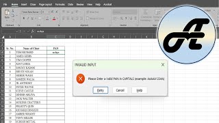 Restrict Cell to accept Alphanumeric value with specified number of characters in Excel