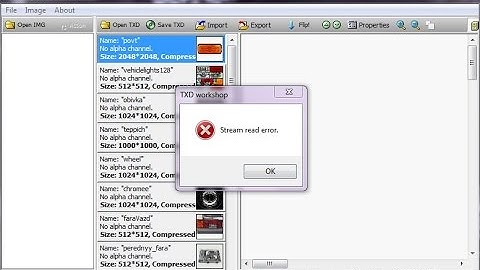 STREAM READ ERROR: TXD WorkShop.