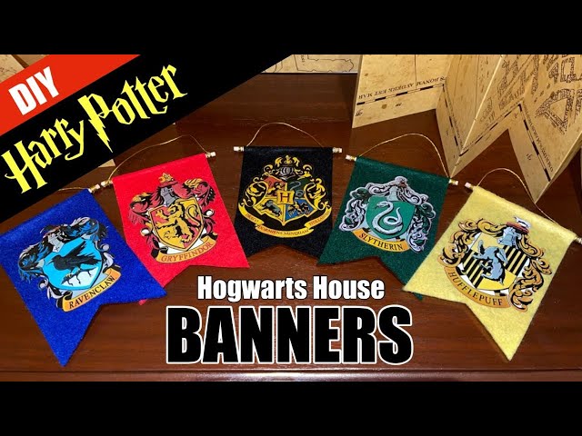 Harry Potter Hogwarts House Banners DIY - Paper Trail Design