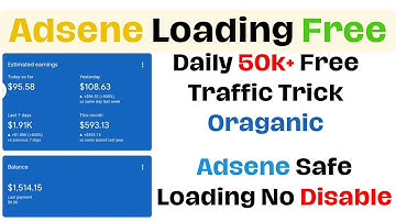 Adsense Loading - 100$/Day  - Free Organic Traffic Daily 50k+ - Adsene Loading Safe Method