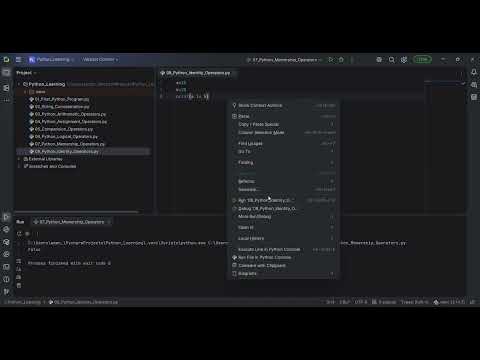 09 Python Identity Operators