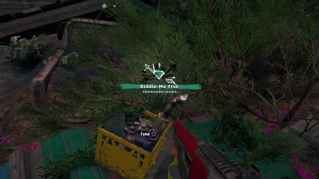 Far Cry New Dawn - Riddle me Fish treasure hunt guide gaming logo
