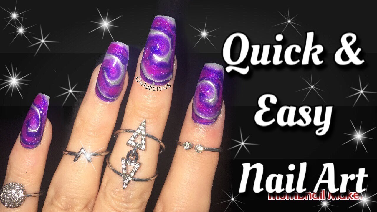 Quick & Easy | Stunning Swirl Nail Art - YouTube