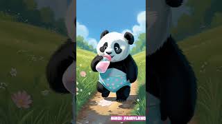 black cute Panda drinking milk#cartoon #cute #ai #panda  #dudidudidam #kidsedunetwork