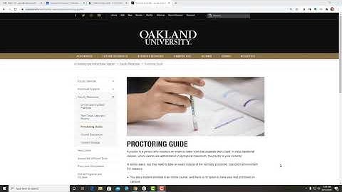 ProctorU Introduction - Faculty Tutorial - Oakland University Moodle