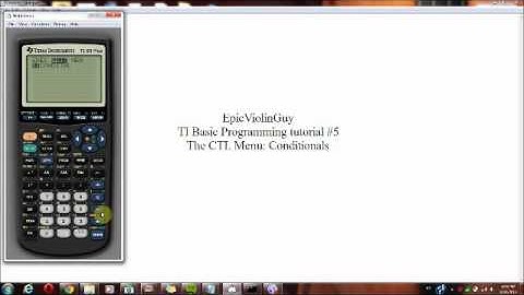 EpicVIolinGuy - TI Basic Programming Tutorial #5