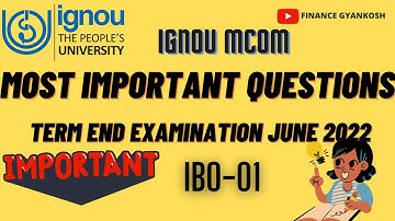 IMPORTANT QUESTIONS IBO-01 || DEC 2022 || IGNOU || IBO 1   @Gyankoshbyrashi