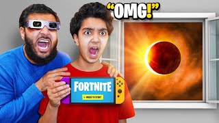 We Survived A SOLAR ECLIPSE and Played Fortnite ☀️