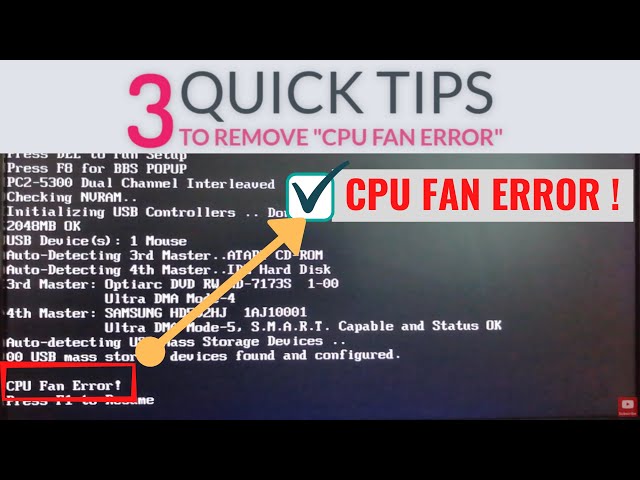 3 Quick Tips to Remove || Fix Cpu Fan Error - YouTube