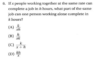SAT Prep Problem Solving & Data Analysis 4-3 Rate Problems Q6
