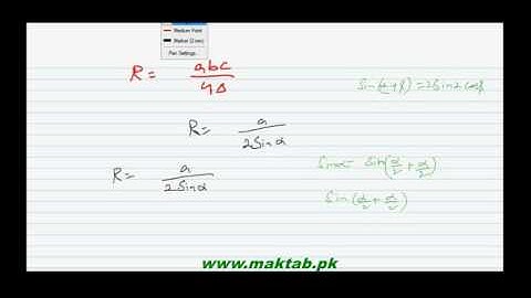 FSc Math Book1, CH 12, LEC 25: Circles Connected with Triangle (Deduction of Law of Sines)