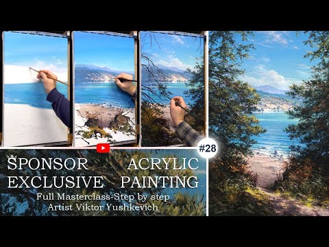 PATH TO THE SEA №28 Acrylic painting tutorial. FULL VERSION |ТРОПИНКА К МОРЮ №28Мастер-класс(полный)