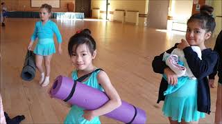 Ballet class juniors age 6-10 years, during the pandemic, studio and zoom