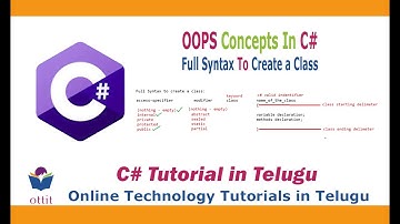 C#.Net tutorial in Telugu - Full Syntax to create a class in C# - Oops using C# | ottit