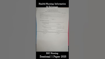 Bsc nursing 2nd sem || Health/Nursing Informatics & technology || Paper Sessional 1 2025 #bscnursing