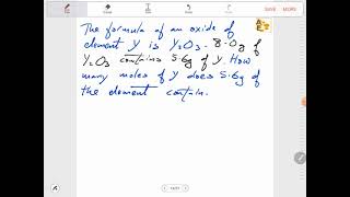 Finding the number of moles of an unknown element in a given oxide.
